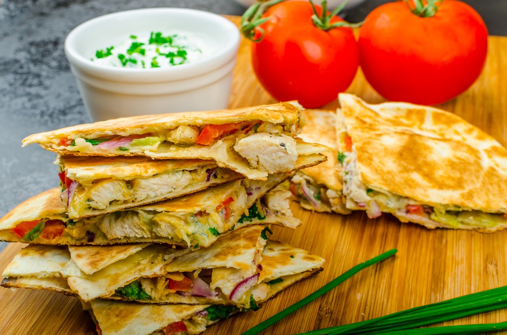 Buffalo Chicken Quesadilla (with Avocado)