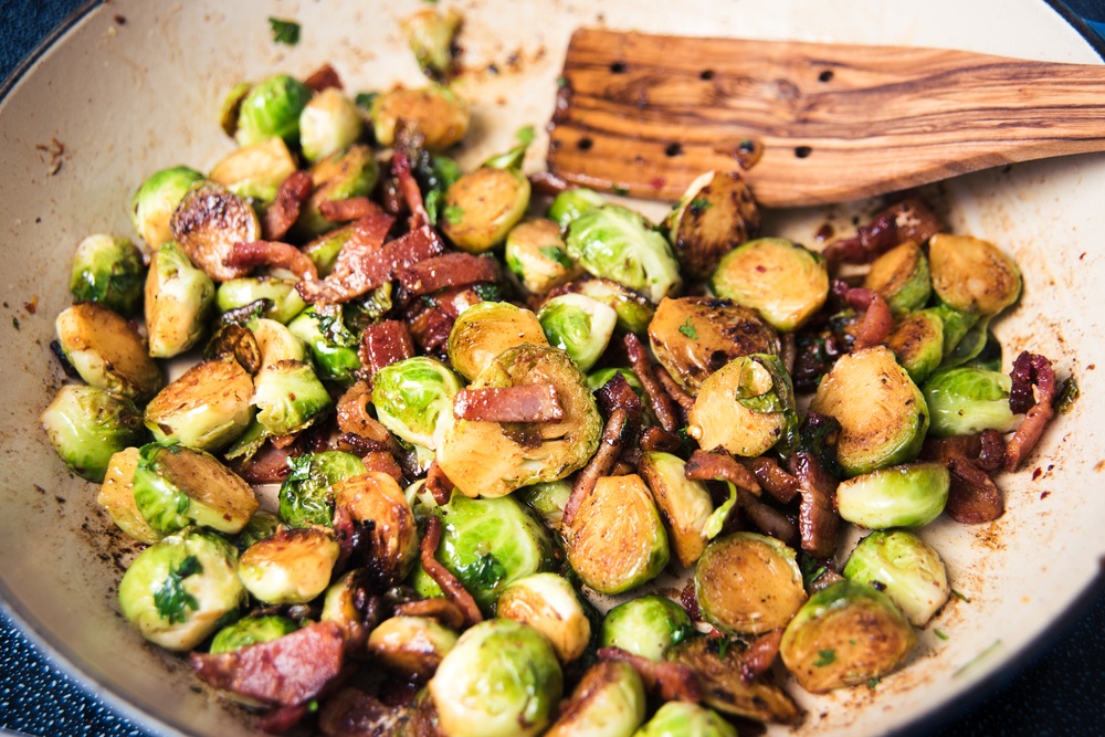 Apple Bacon Roasted Brussels Sprouts Recipe