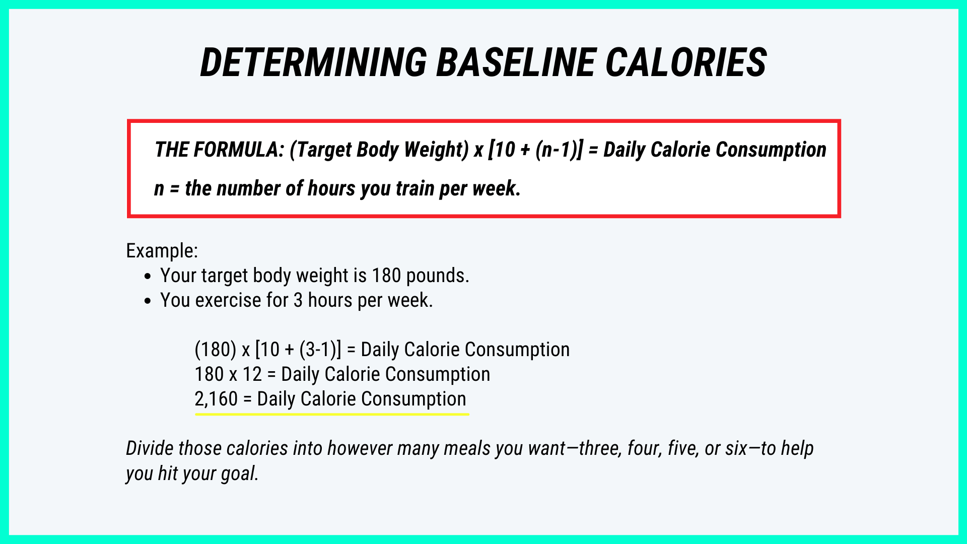 baseline calories formula