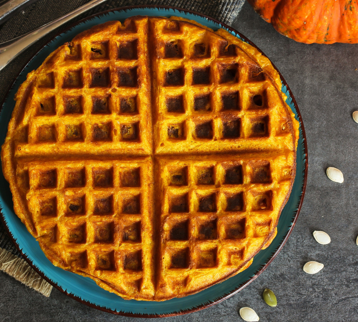 Whole Wheat Pumpkin Pecan Waffles