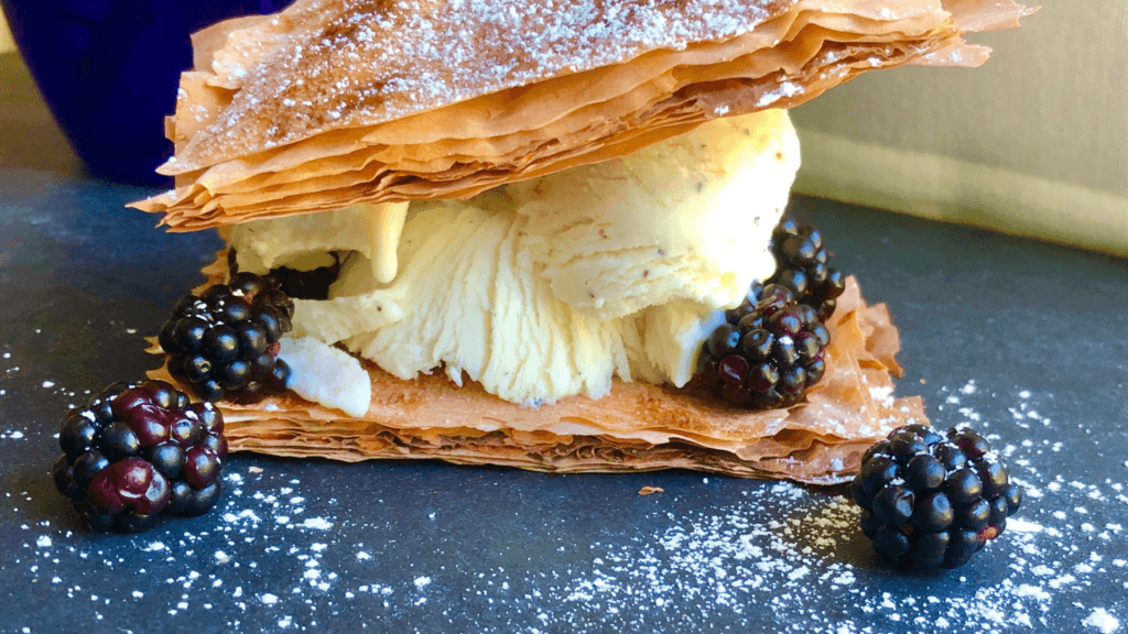 Halo Top Ice Cream with Phyllo Dough Crust