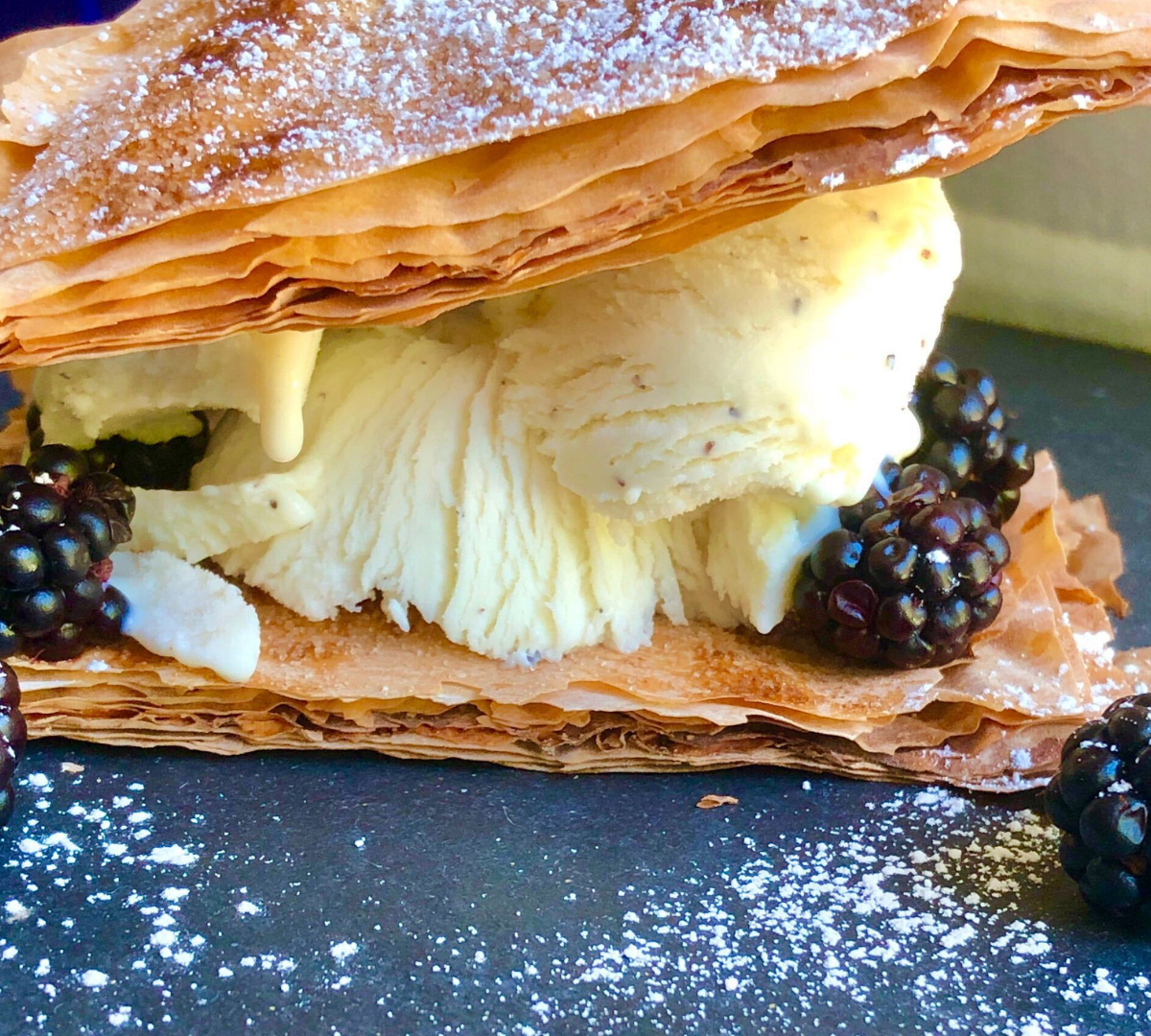 Healthy Dessert: Halo Top Ice Cream with Phyllo Dough Crust