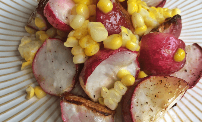 Roasted Radish and Corn by Bornfitness