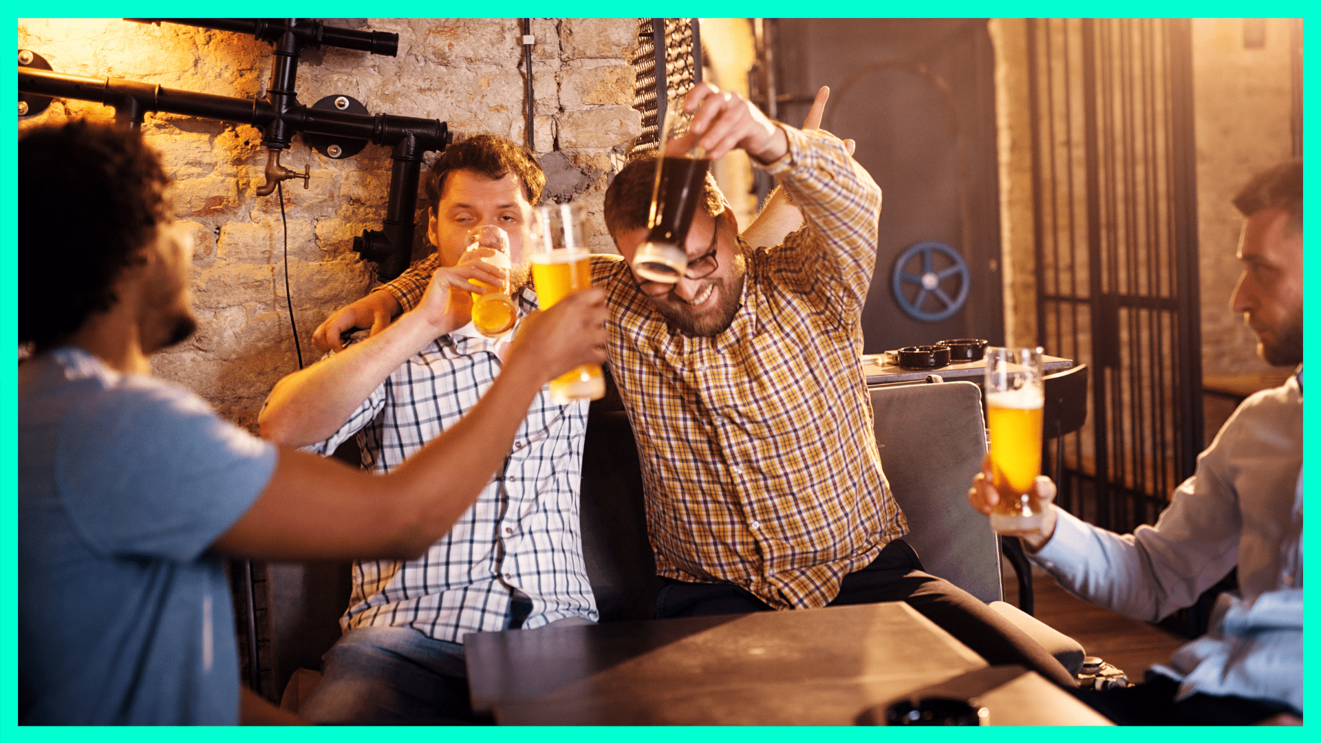 group of men drunk on beer