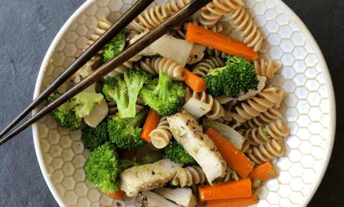 Roasted Vegetables with Whole Grain Rigatoni