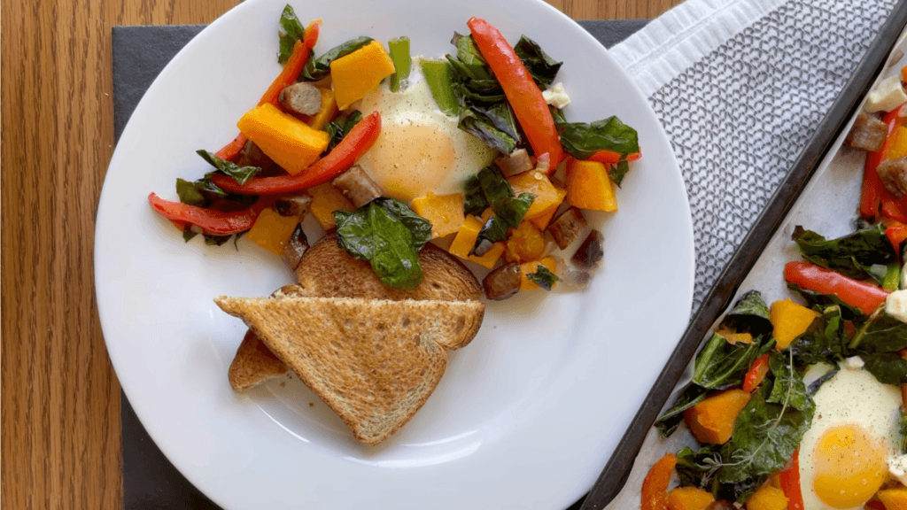 baked eggs and veggies recipe