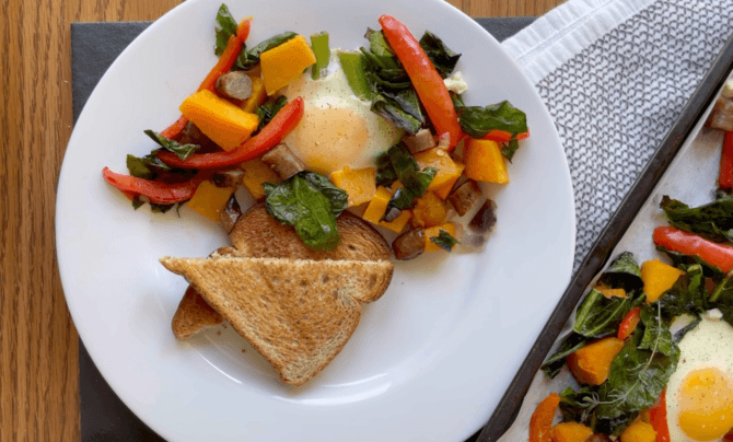 baked eggs and veggies recipe