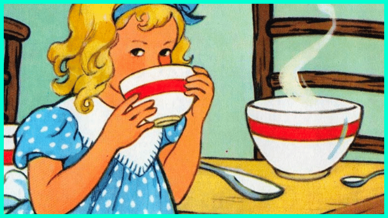 goldilocks drinking soup